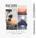 typography slogan with natural exotic background