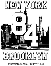 Typography slogan with new york vector for t shirt printing and embroidery, Graphic tee and printed tee