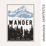 typography slogan on alpine mountain background