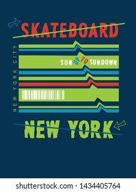 typography slogan skateboard vector illustrations. With illustration cool slogans. Vector graphic design for t shirt and other uses. – Vector