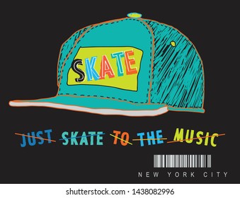 typography slogan skateboard vector illustrations. With illustration cool slogans. Vector graphic design for t shirt and other uses. – Vector