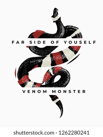 typography slogan with snake graphic illustration