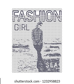 Typography slogan for t shirt printing design. Illustrations in  two or three colors. Can be used for denim and knitwear clothes in fashion.