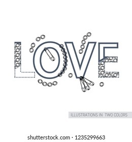 Typography slogan for t shirt printing design. Illustrations in  two or three colors. Can be used for denim and knitwear clothes in fashion.