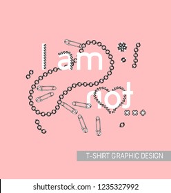 Typography slogan for t shirt printing design. Illustrations in  two or three colors. Can be used for denim and knitwear clothes in fashion.