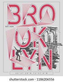 typography slogan with view bridge illustration