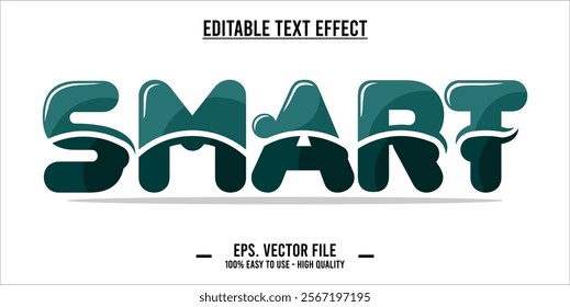 typography SMART word art illustration, editable text effect, eps file format	