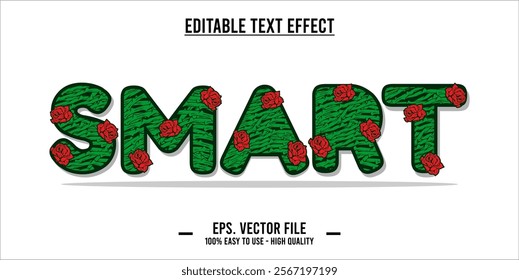 typography SMART word art illustration, editable text effect, eps file format	