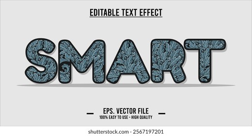 typography SMART word art illustration, editable text effect, eps file format	