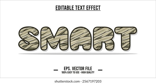 typography SMART word art illustration, editable text effect, eps file format	