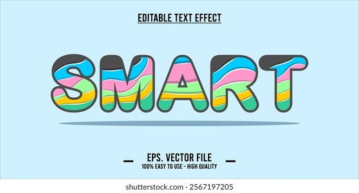 typography SMART word art illustration, editable text effect, eps file format	