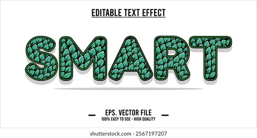 typography SMART word art illustration, editable text effect, eps file format	