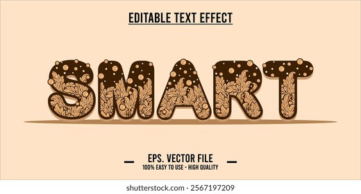 typography SMART word art illustration, editable text effect, eps file format	