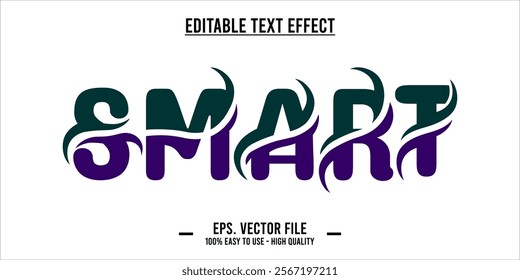 typography SMART word art illustration, editable text effect, eps file format	