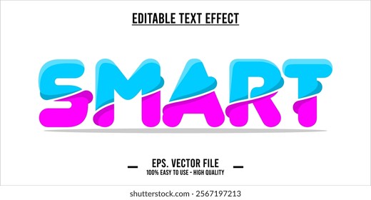 typography SMART word art illustration, editable text effect, eps file format	