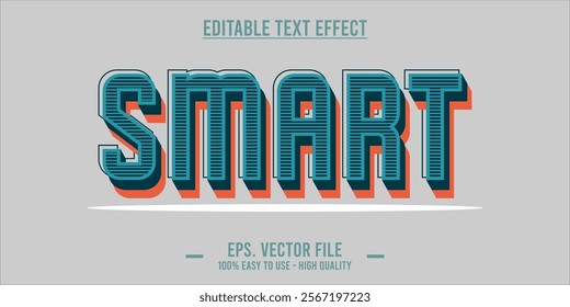 typography SMART word art illustration, editable text effect, eps file format	