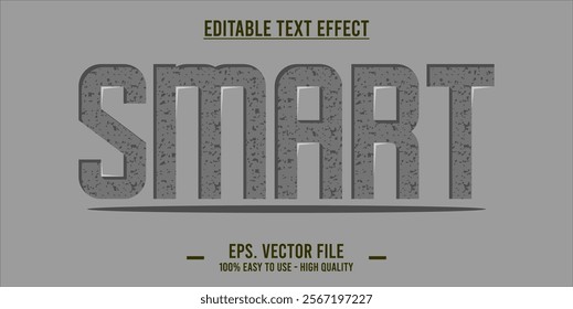 typography SMART word art illustration, editable text effect, eps file format	