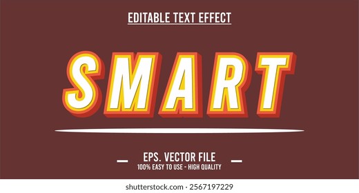 typography SMART word art illustration, editable text effect, eps file format	