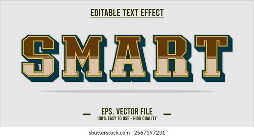 typography SMART word art illustration, editable text effect, eps file format	