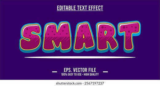 typography SMART word art illustration, editable text effect, eps file format	