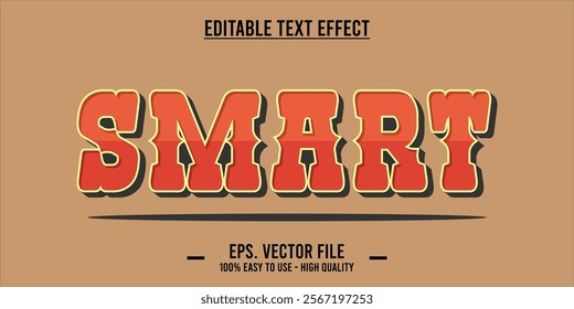 typography SMART word art illustration, editable text effect, eps file format	