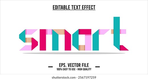 typography SMART word art illustration, editable text effect, eps file format	