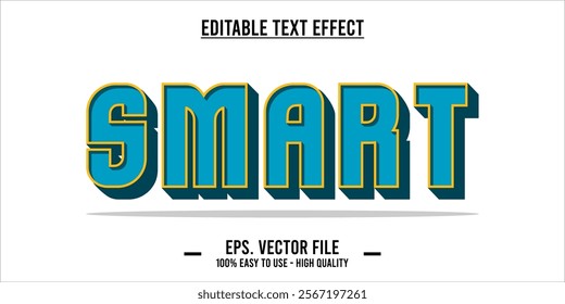 typography SMART word art illustration, editable text effect, eps file format	