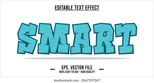 typography SMART word art illustration, editable text effect, eps file format	