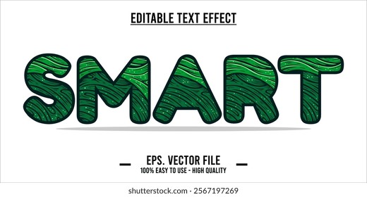 typography SMART word art illustration, editable text effect, eps file format	