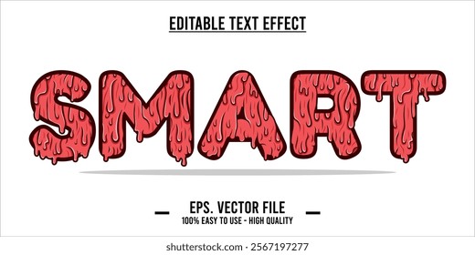 typography SMART word art illustration, editable text effect, eps file format	