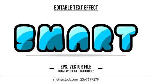 typography SMART word art illustration, editable text effect, eps file format	