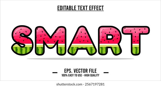 typography SMART word art illustration, editable text effect, eps file format	