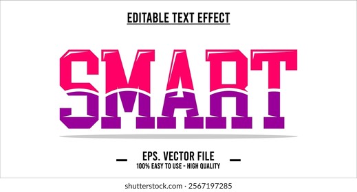 typography SMART word art illustration, editable text effect, eps file format	