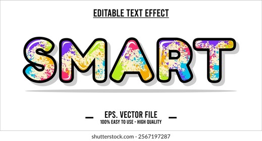 typography SMART word art illustration, editable text effect, eps file format	