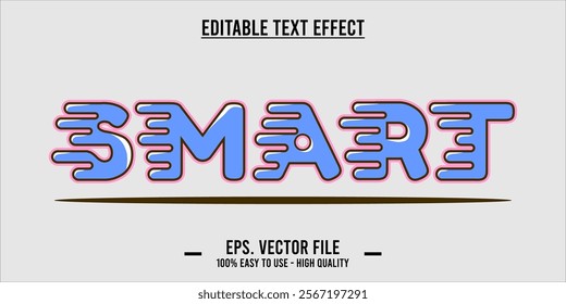 typography SMART word art illustration, editable text effect, eps file format	