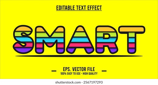 typography SMART word art illustration, editable text effect, eps file format	