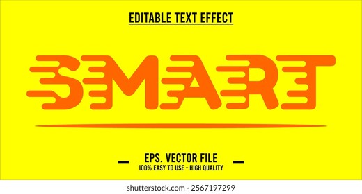 typography SMART word art illustration, editable text effect, eps file format	