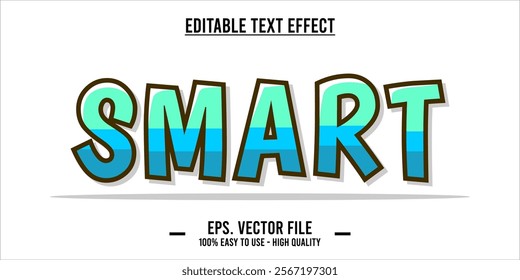 typography SMART word art illustration, editable text effect, eps file format	