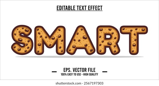 typography SMART word art illustration, editable text effect, eps file format	