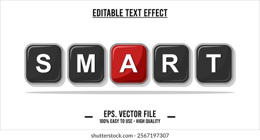 typography SMART word art illustration, editable text effect, eps file format	