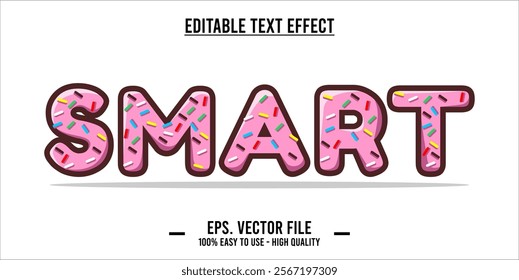 typography SMART word art illustration, editable text effect, eps file format	