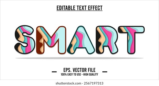 typography SMART word art illustration, editable text effect, eps file format	