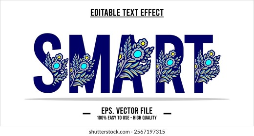 typography SMART word art illustration, editable text effect, eps file format	