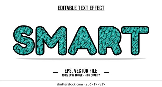 typography SMART word art illustration, editable text effect, eps file format	