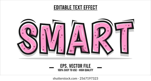 typography SMART word art illustration, editable text effect, eps file format	