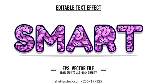 typography SMART word art illustration, editable text effect, eps file format	