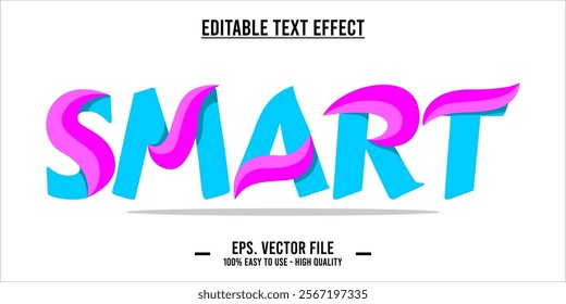 typography SMART word art illustration, editable text effect, eps file format	