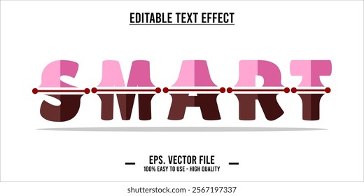 typography SMART word art illustration, editable text effect, eps file format	