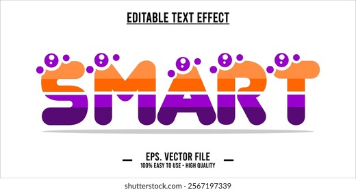 typography SMART word art illustration, editable text effect, eps file format	