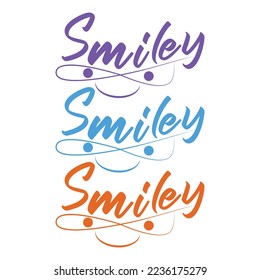 Typography smiley t-shirt colorful design vector.